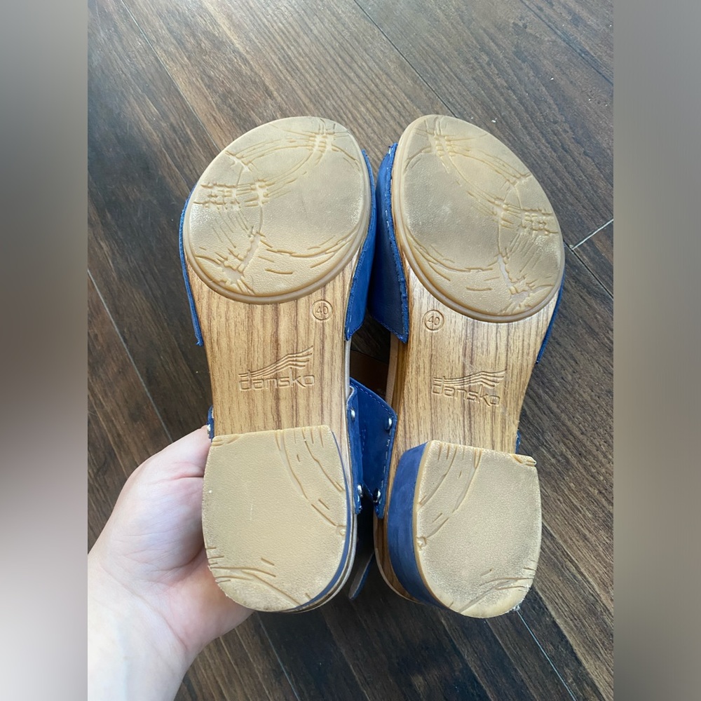 Dansko Navy Blue Suede Platform Sandals - Picture 6 of 7